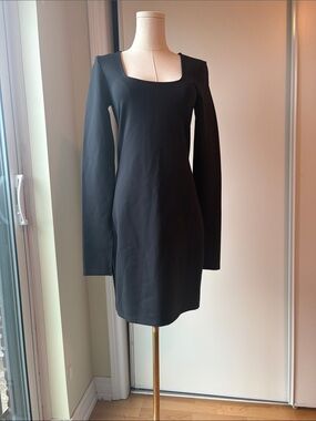 *BNWT* Abercrombie & Fitch Black Long-Sleeve Square-Neck Bodycon Dress